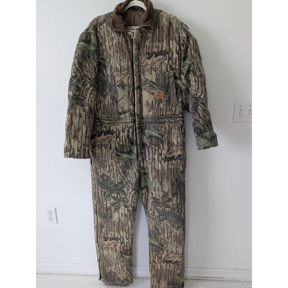 Duxbak Hunting Coveralls Mens Large Brown Realtree Camo Insulated USA Made